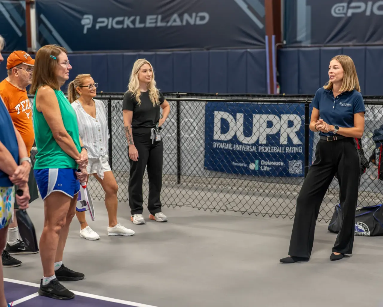 Players at a DUPR-leveled social event at Pickleland