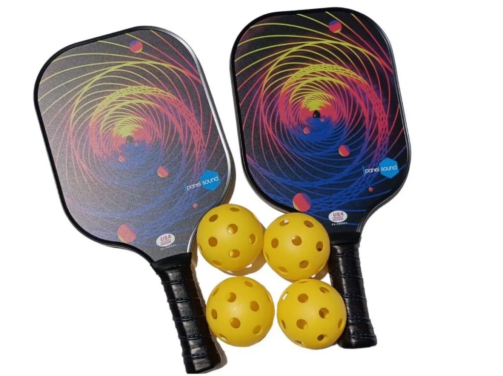 Panel Sound pickleball paddle with lightweight fiberglass surface