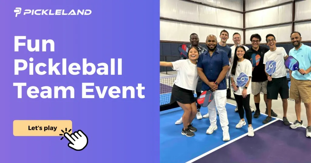 Players gathered at a pickleball corporate event hosted by a local club