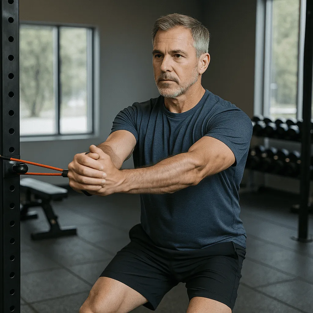 Core and stability exercises for pickleball such as Pallof presses, planks, and Russian twists