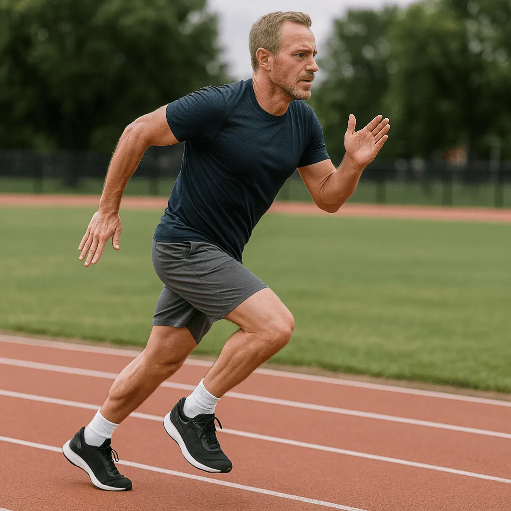 HIIT cardio workout for pickleball with 30/30 sprints and burpee broad jumps