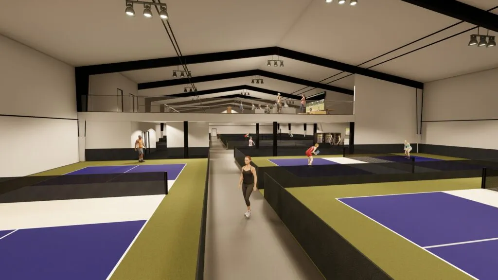 Indoor pickleball courts at Pickleland in Georgetown